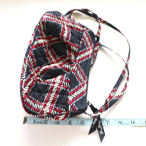 Vera Bradley Minsk Plaid Quilt Adjustable Strap Top Zip Lined Red Crossbody Bag - Picture 8 of 13